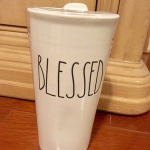 New Rae Dunn ‘Blessed’ Ceramic Travel Mug w/ Lid